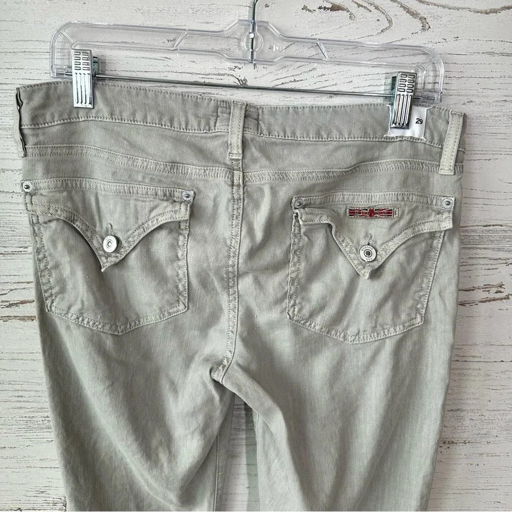 HUDSON Ferris Flare Low Rise Linen Lightweight Pants 29 in Oyster - Picture 7 of 10